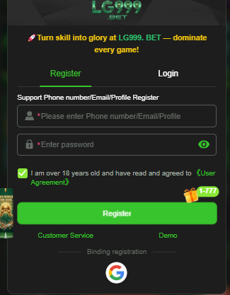 lg999 game registration